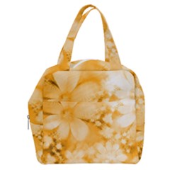 Saffron Yellow Watercolor Floral Print Boxy Hand Bag by SpinnyChairDesigns