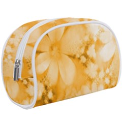 Saffron Yellow Watercolor Floral Print Makeup Case (large) by SpinnyChairDesigns