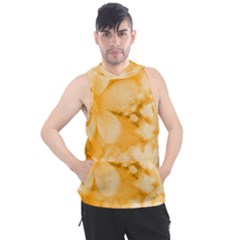 Saffron Yellow Watercolor Floral Print Men s Sleeveless Hoodie by SpinnyChairDesigns