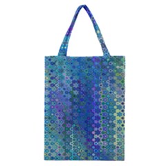 Boho Blue Wildflower Print Classic Tote Bag by SpinnyChairDesigns