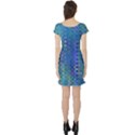 Boho Blue Wildflower Print Short Sleeve Skater Dress View2