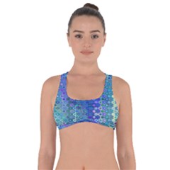 Boho Blue Wildflower Print Got No Strings Sports Bra by SpinnyChairDesigns