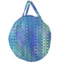 Boho Blue Wildflower Print Giant Round Zipper Tote View1