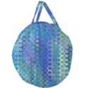 Boho Blue Wildflower Print Giant Round Zipper Tote View2