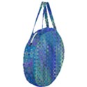 Boho Blue Wildflower Print Giant Round Zipper Tote View3