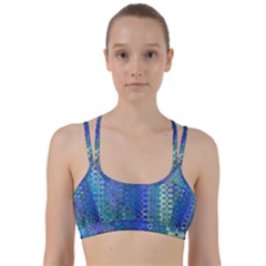 Boho Blue Wildflower Print Line Them Up Sports Bra by SpinnyChairDesigns