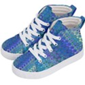 Boho Blue Wildflower Print Kids  Hi-Top Skate Sneakers View2