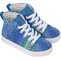 Boho Blue Wildflower Print Kids  Hi-Top Skate Sneakers View3