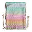 Boho Retro Pastel Floral Pattern Drawstring Bag (Large) View1