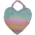 Boho Retro Pastel Floral Pattern Giant Heart Shaped Tote View1