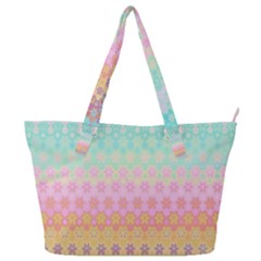 Boho Retro Pastel Floral Pattern Full Print Shoulder Bag by SpinnyChairDesigns