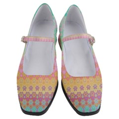 Boho Retro Pastel Floral Pattern Women s Mary Jane Shoes by SpinnyChairDesigns