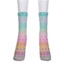 Boho Retro Pastel Floral Pattern Men s Crew Socks View1