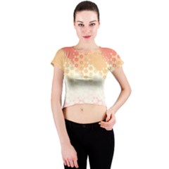 Abstract Floral Print Crew Neck Crop Top by SpinnyChairDesigns