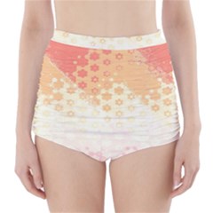 Abstract Floral Print High-waisted Bikini Bottoms by SpinnyChairDesigns