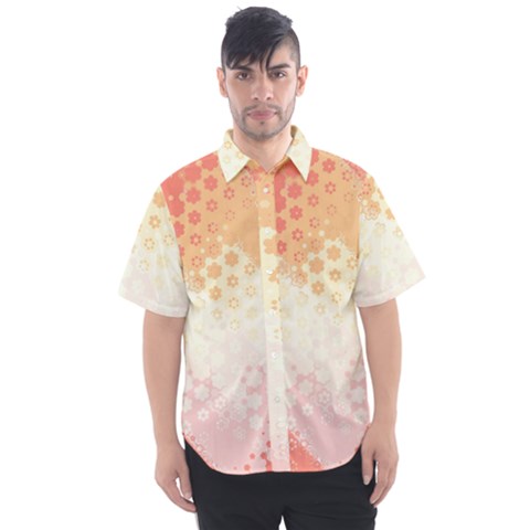 Abstract Floral Print Men s Short Sleeve Shirt by SpinnyChairDesigns