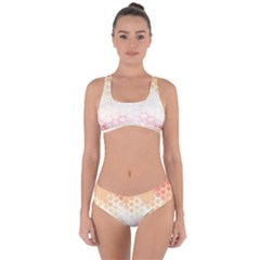 Abstract Floral Print Criss Cross Bikini Set by SpinnyChairDesigns