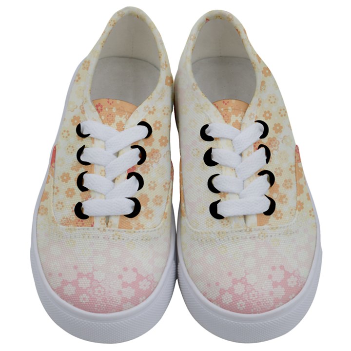 Abstract Floral Print Kids  Classic Low Top Sneakers