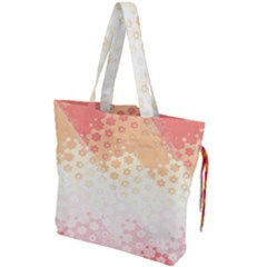 Abstract Floral Print Drawstring Tote Bag by SpinnyChairDesigns