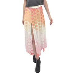 Abstract Floral Print Velour Split Maxi Skirt by SpinnyChairDesigns