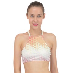 Abstract Floral Print Racer Front Bikini Top by SpinnyChairDesigns