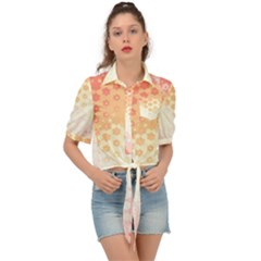 Abstract Floral Print Tie Front Shirt  by SpinnyChairDesigns