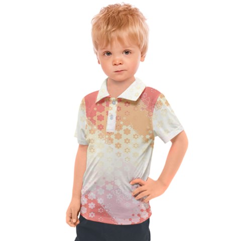 Abstract Floral Print Kids  Polo Tee by SpinnyChairDesigns