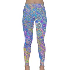 Boho Retro Wildflower Print Classic Yoga Leggings by SpinnyChairDesigns