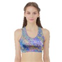 Boho Retro Wildflower Print Sports Bra with Border View1