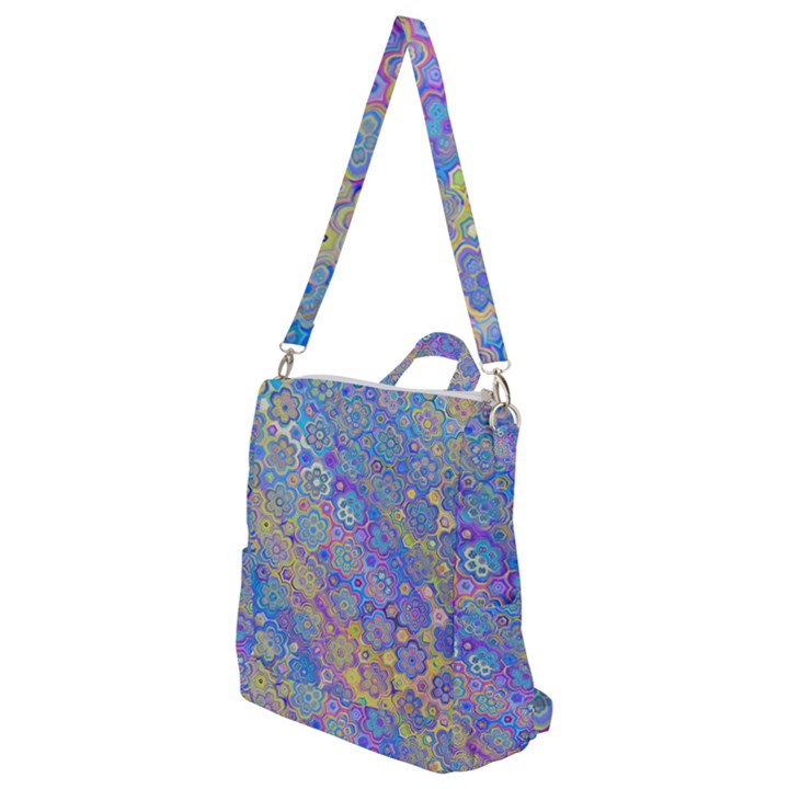 Boho Retro Wildflower Print Crossbody Backpack