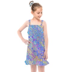 Boho Retro Wildflower Print Kids  Overall Dress by SpinnyChairDesigns