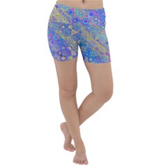 Boho Retro Wildflower Print Lightweight Velour Yoga Shorts by SpinnyChairDesigns