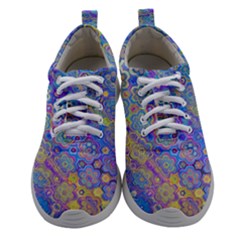 Boho Retro Wildflower Print Athletic Shoes by SpinnyChairDesigns