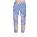 Boho Retro Wildflower Print Women velvet Drawstring Pants View1