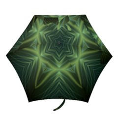 Abstract Green Stripes Mini Folding Umbrellas by SpinnyChairDesigns