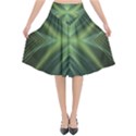 Abstract Green Stripes Flared Midi Skirt View1