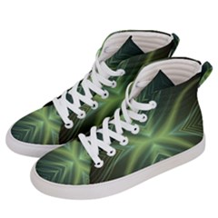 Abstract Green Stripes Men s Hi-top Skate Sneakers by SpinnyChairDesigns