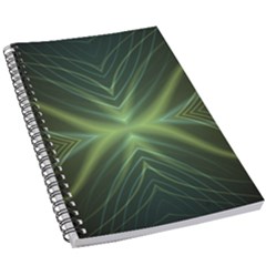 Abstract Green Stripes 5 5  X 8 5  Notebook by SpinnyChairDesigns