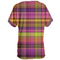 Pink Yellow Madras Plaid Women s Oversized Tee View2