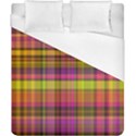 Pink Yellow Madras Plaid Duvet Cover (California King Size) View1