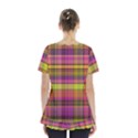 Pink Yellow Madras Plaid Skirt Hem Sports Top View2