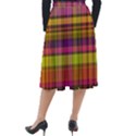 Pink Yellow Madras Plaid Classic Velour Midi Skirt  View2