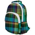 Colorful Madras Plaid Rounded Multi Pocket Backpack View1