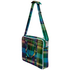 Colorful Madras Plaid Cross Body Office Bag by SpinnyChairDesigns