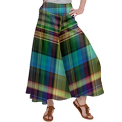 Colorful Madras Plaid Satin Palazzo Pants by SpinnyChairDesigns