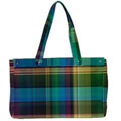 Colorful Madras Plaid Canvas Work Bag by SpinnyChairDesigns