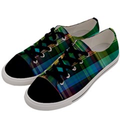 Colorful Madras Plaid Men s Low Top Canvas Sneakers by SpinnyChairDesigns