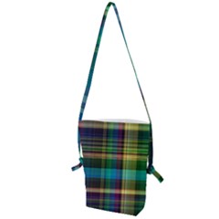 Colorful Madras Plaid Folding Shoulder Bag by SpinnyChairDesigns