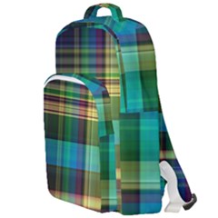 Colorful Madras Plaid Double Compartment Backpack by SpinnyChairDesigns