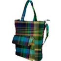 Colorful Madras Plaid Shoulder Tote Bag View1